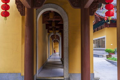 杭州西湖三天竺法镜寺古建筑风景