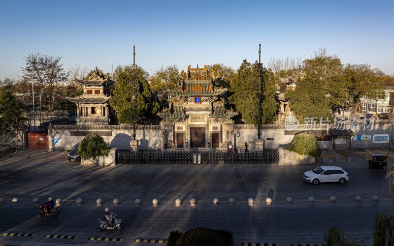 山东省聊城市东昌府区聊城古城航拍