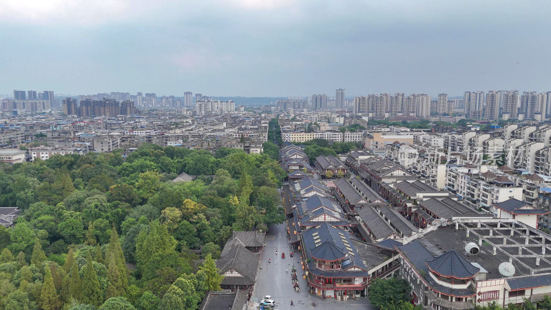 四川眉山市东坡宋城景区航拍