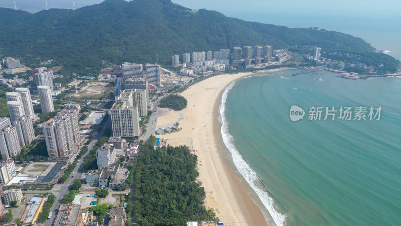 航拍广东阳江海陵岛大角湾沙滩