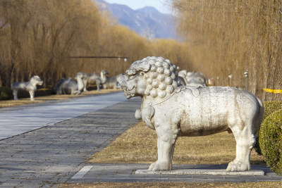 北京昌平区十三陵神道景区神路石像生