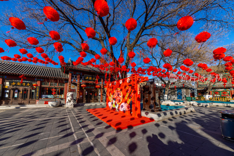 中国传统节日气氛的北京琉璃厂