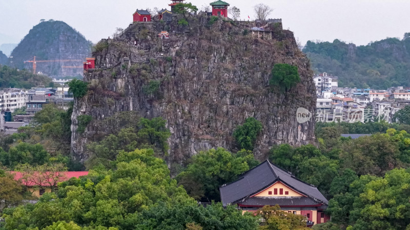 桂林独秀峰王城景区航拍图