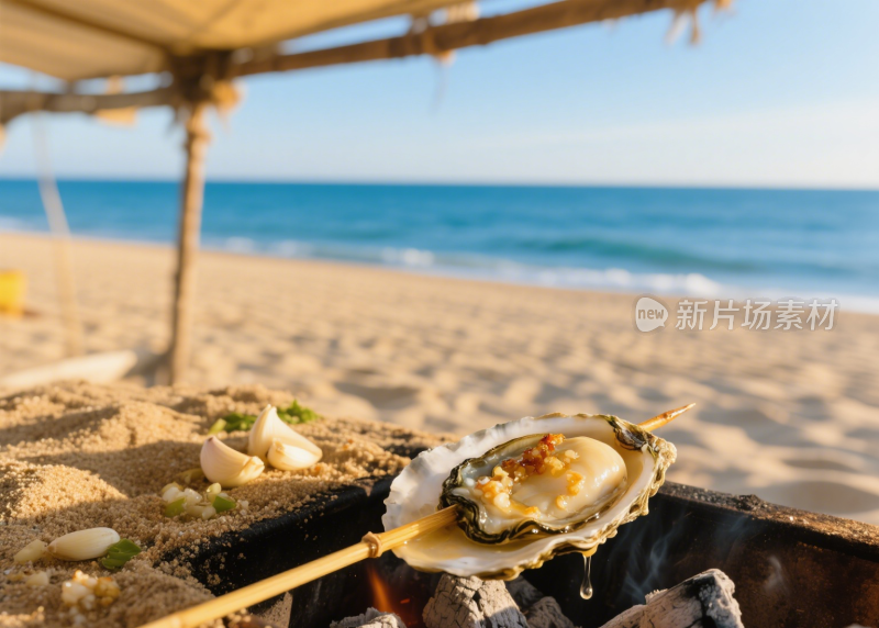 生蚝烤生蚝清蒸生蚝海鲜餐饮美食