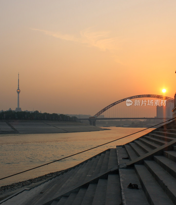 武汉汉江日落风景