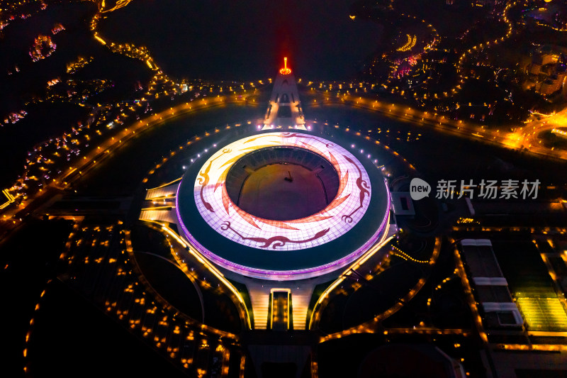 成都东安湖夜景航拍