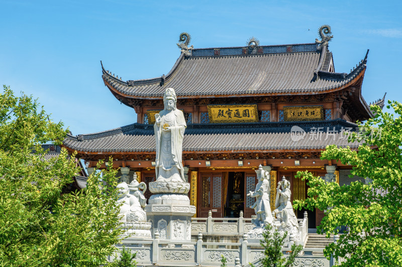 浙江盐官古镇小普陀禅寺风光