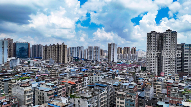 广西来宾城市建设城市大景航拍图