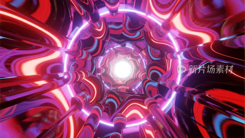 炫彩抽象隧道光影素材