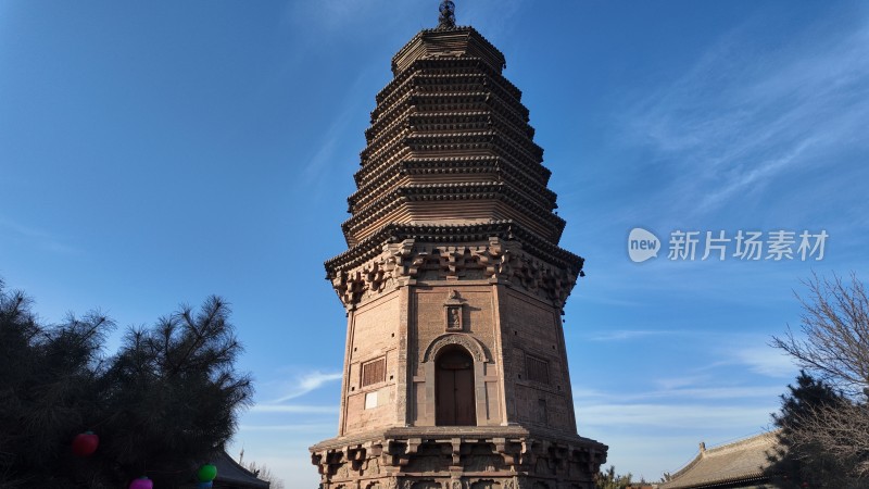 横拍大同浑源古城塔建筑