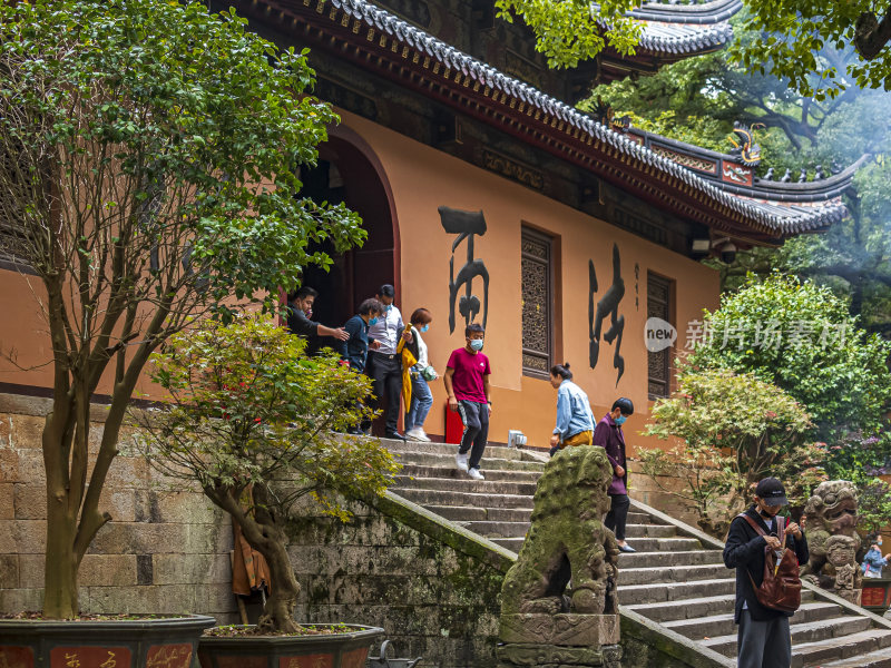 浙江普陀山法雨寺禅院建筑风光