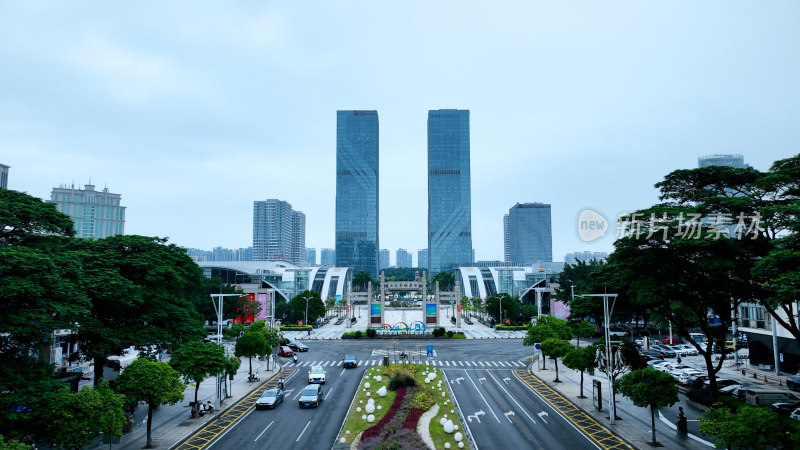 广东江门城市建筑风光航拍摄影照片