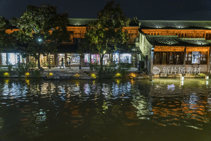 浙江嘉兴乌镇西栅夜景