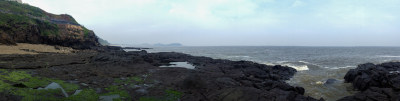 漳州火山岛海边火山岩石