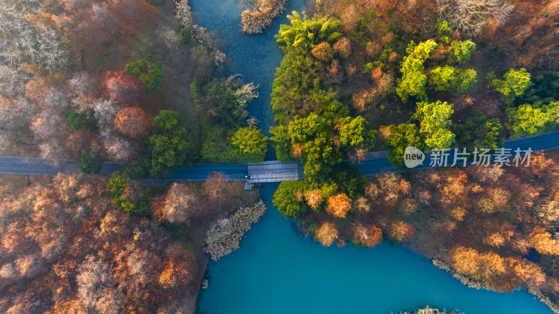 航拍杭州西溪湿地