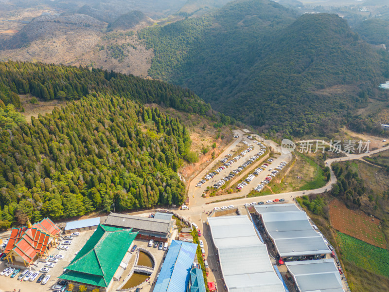 航拍云南个旧老阴山景区