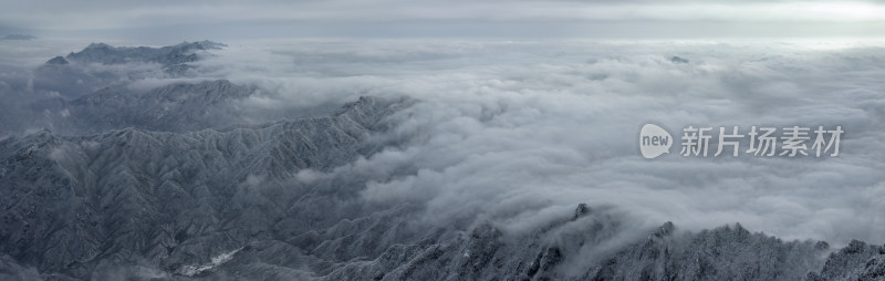 山川大雪云海大气航拍