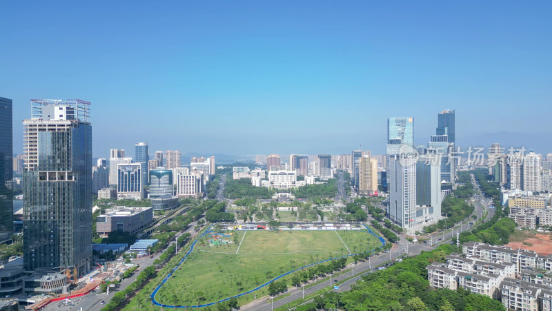 航拍惠州市政府惠州市民公园