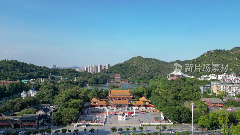 航拍广东珠海圆明新园