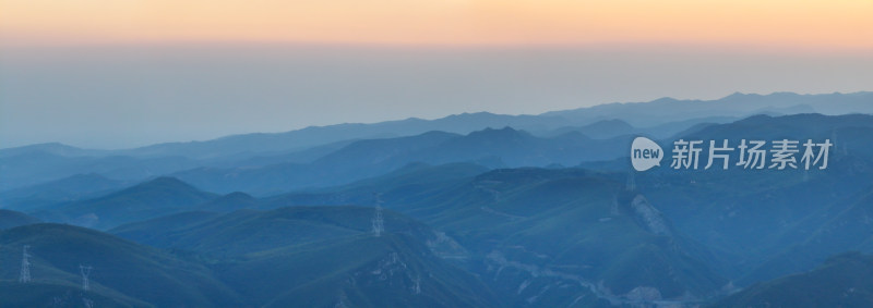 河南省焦作市太行山云台山夕阳风光