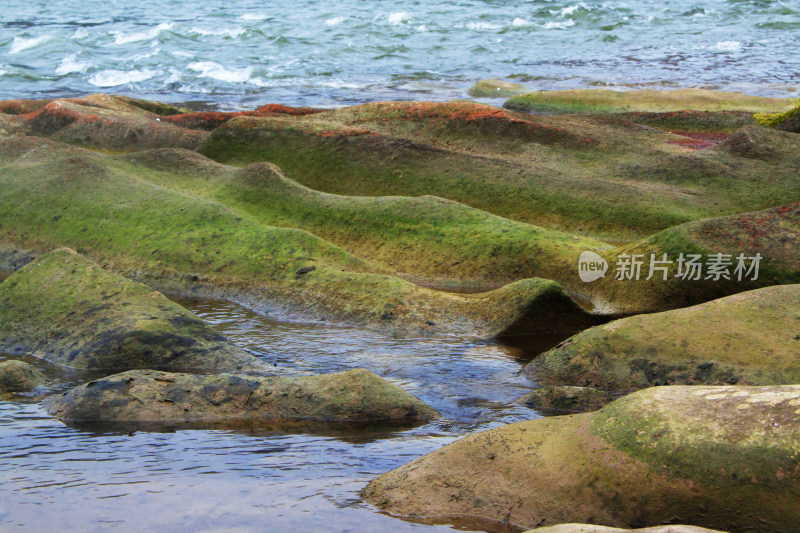 岩石河流喀斯特风景背景自然户外