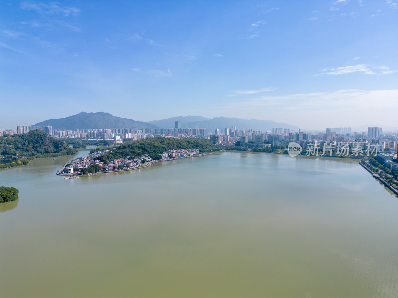 航拍广东肇庆星湖风景区