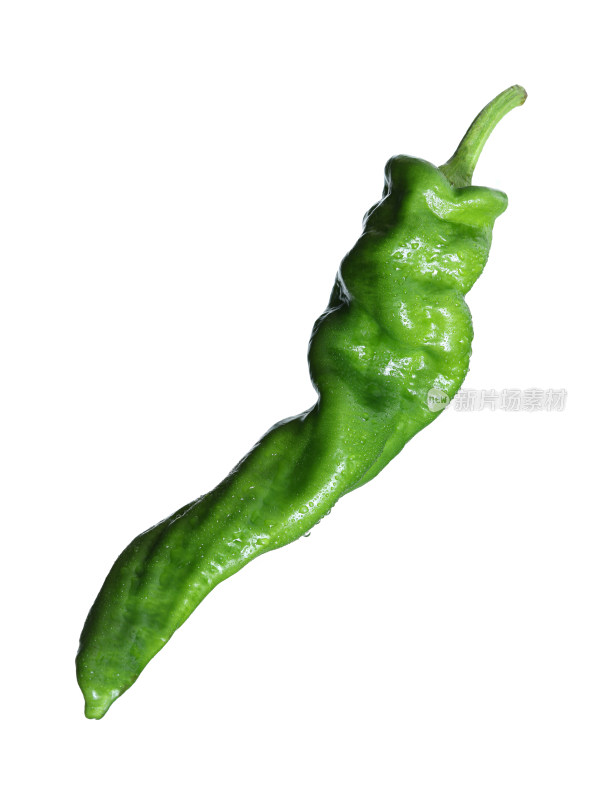新鲜绿色蔬菜辣椒的白底图