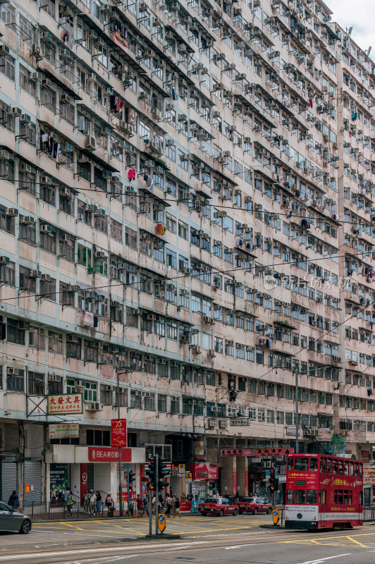 中国香港密集建筑怪兽大厦风光