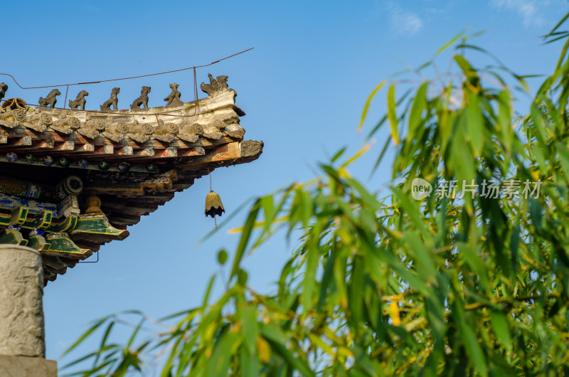 洛阳市白马寺古建筑屋脊特写