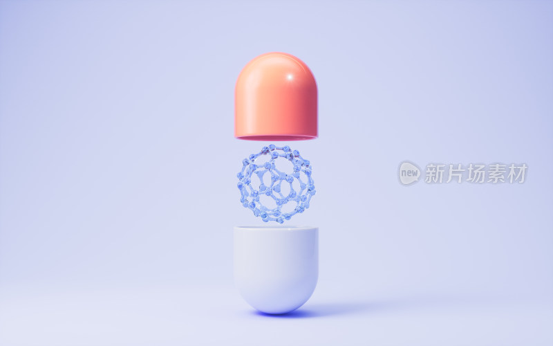 生物医药制药胶囊3D渲染