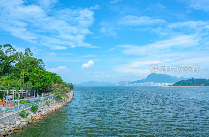 香港大埔墟滨海公园海景风光