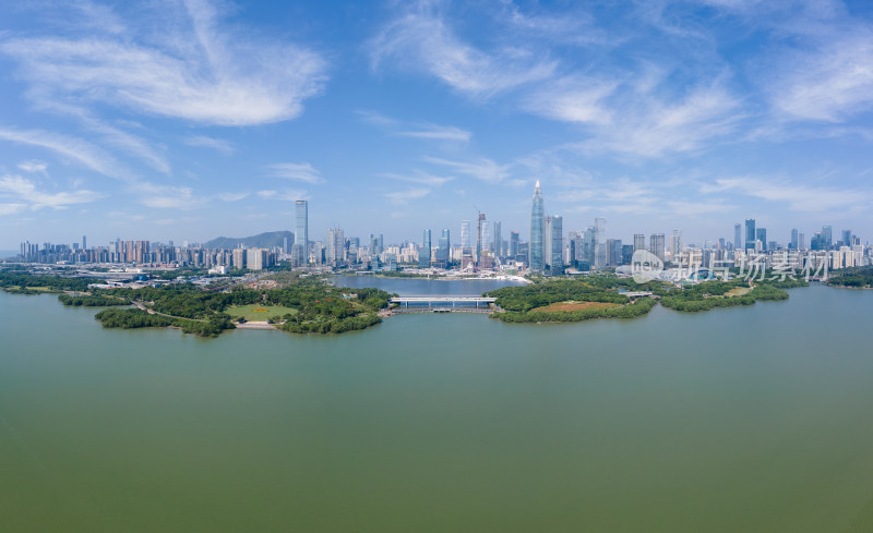 航拍广东深圳南山后海总部基地风光