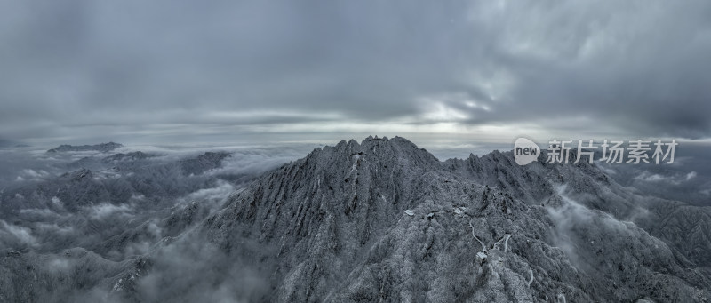 山川大雪云海大气航拍