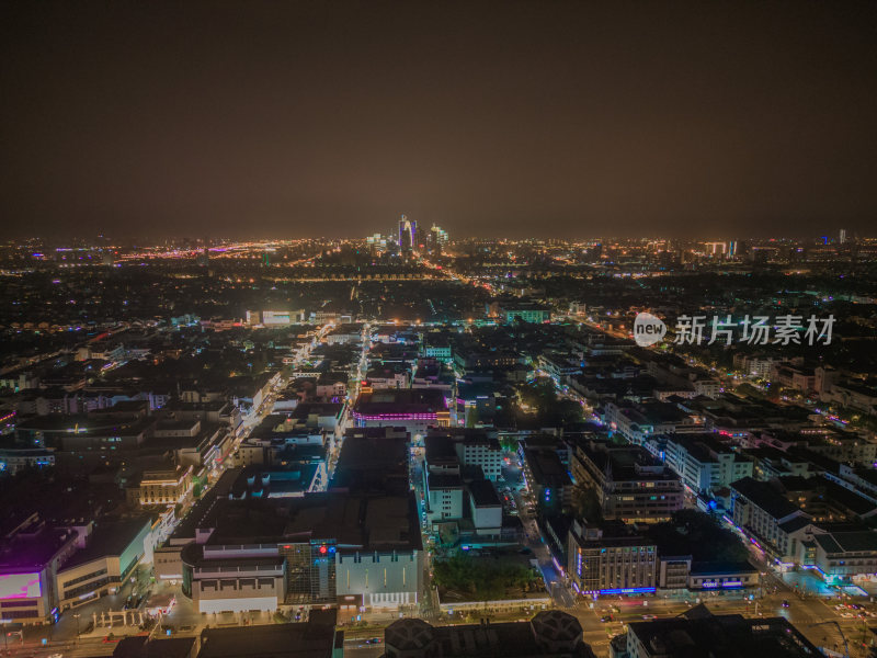 航拍江苏苏州夜景苏州大景苏州建设