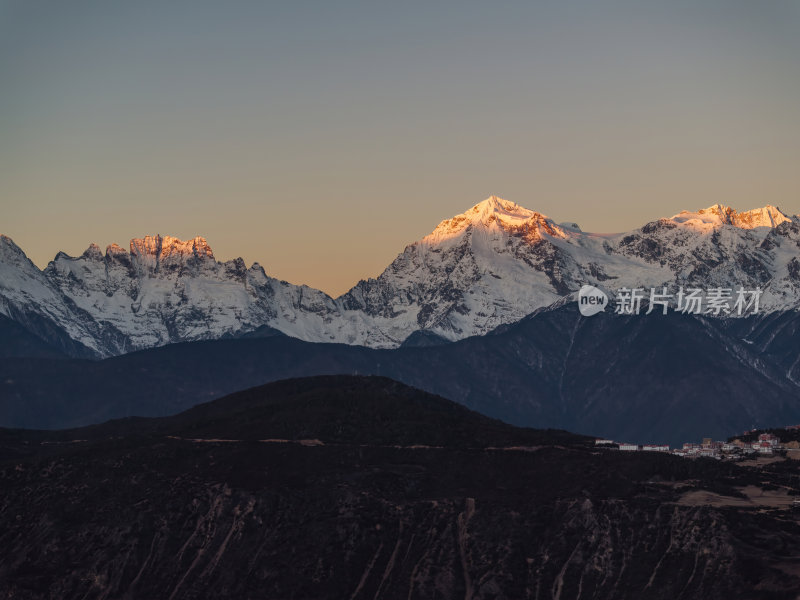 云南香格里拉梅里雪山高空航拍