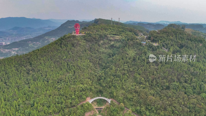 四川达州凤凰山风景名胜区航拍图