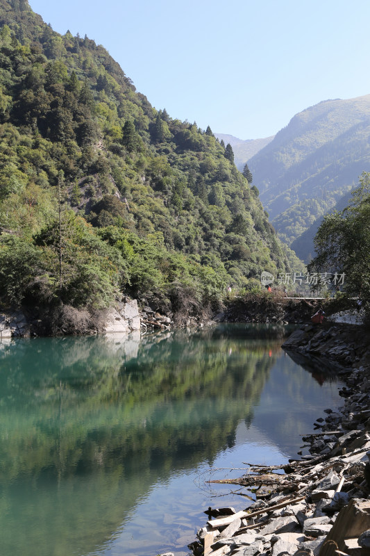 四川阿坝州茂县叠溪镇松坪沟景区风景