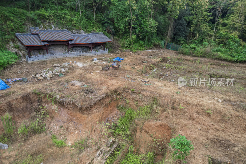 航拍杭州凤凰山圣果寺遗址