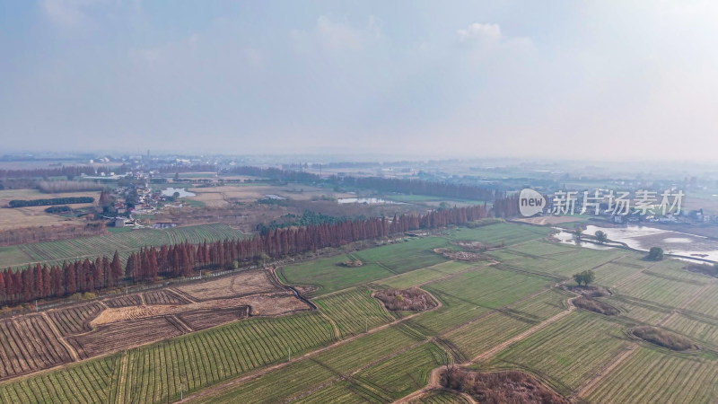 山村田园风光航拍全景