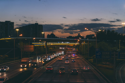 北京四环望和桥夜景