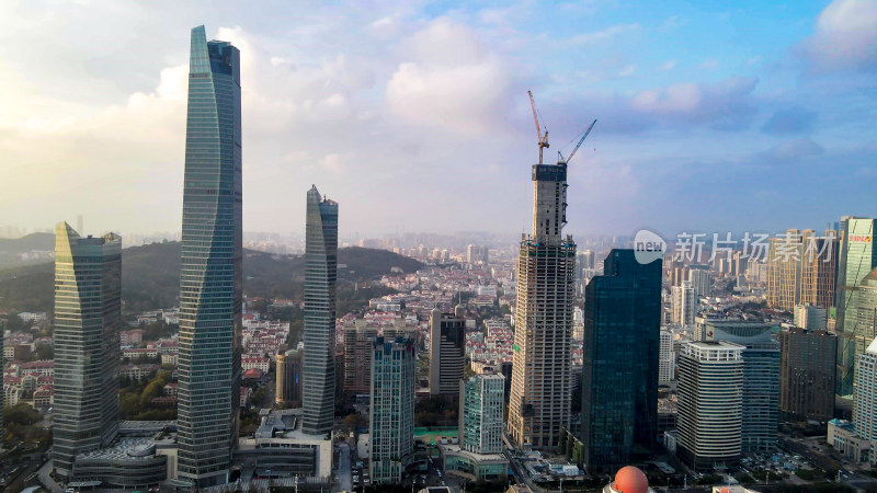 山东青岛城市风光地标建筑航拍图