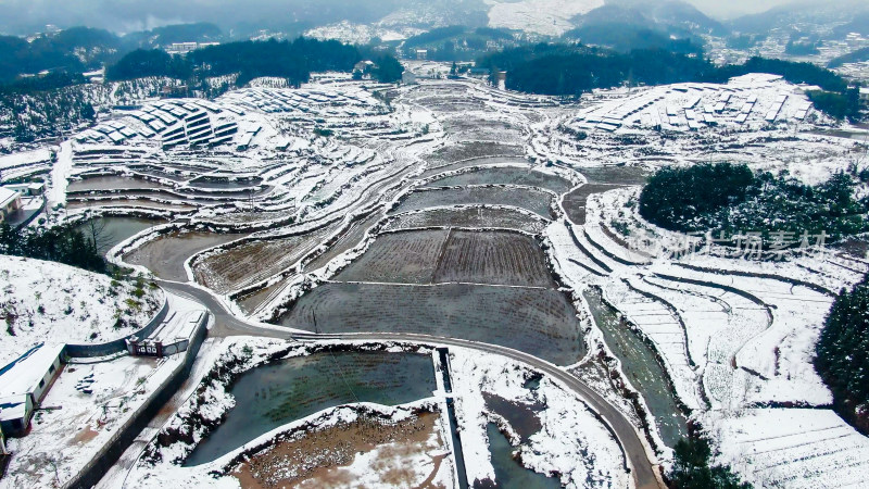 农田雪景