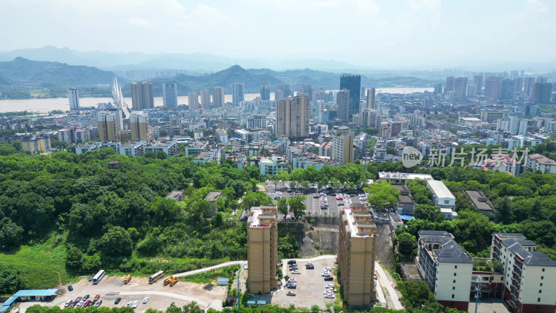 航拍湖北宜昌城市风光