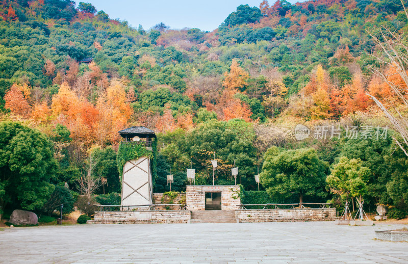 秋天的杭州萧山湘湖风景区 越王城山景区