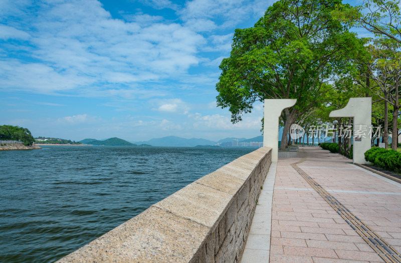 香港大埔墟滨海公园海景风光