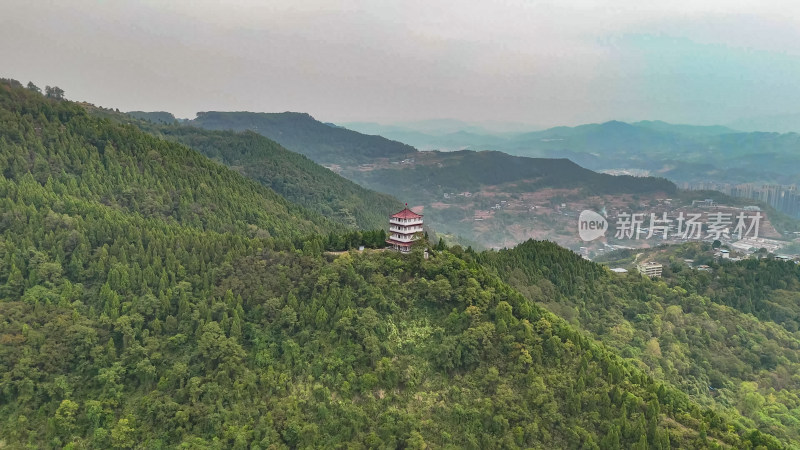 四川达州凤凰山风景名胜区航拍图