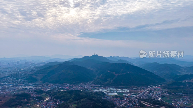 山川城市风光航拍全景