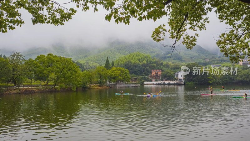 湖州莫干山劳岭水库航拍