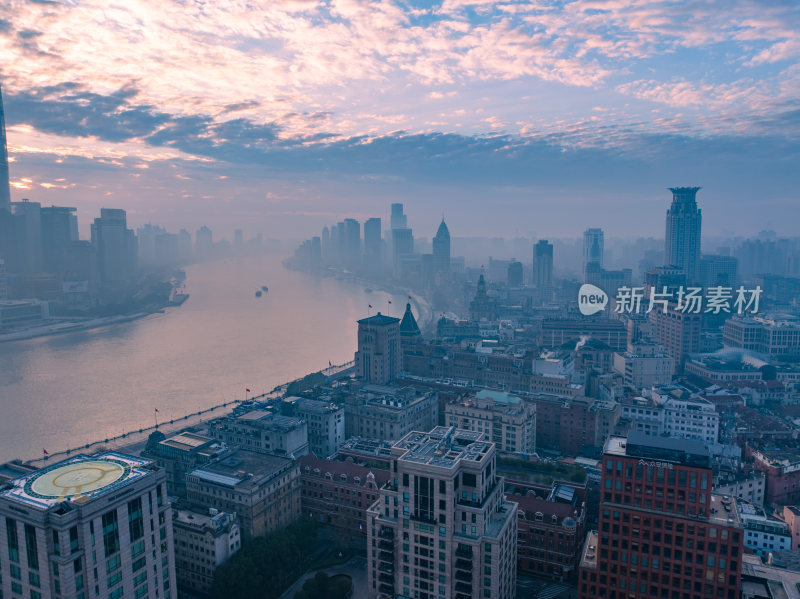 上海城市夜景陆家嘴浦西全景