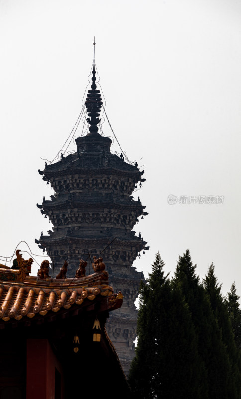 河北石家庄赵县柏林寺塔建筑景观